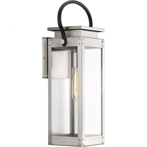 Progress Union Square P560005 135 1 100 Watt MED WALL LANTERN in Stainless Steel Finish Model: P560005-135