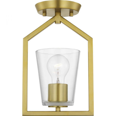 Progress Vertex P350258 009 1 Light SEMI FLUSH in Brushed Nickel Finish Model: P350258-009