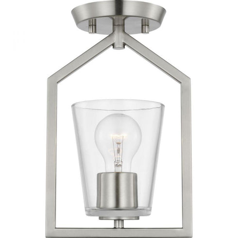 Progress Vertex P350258 009 1 Light SEMI FLUSH in Brushed Nickel Finish Model: P350258-009