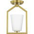 Progress Vertex P350259 009 1 Light SEMI FLUSH in Brushed Nickel Finish Model: P350259-009