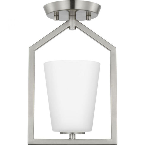 Progress Vertex P350259 009 1 Light SEMI FLUSH in Brushed Nickel Finish Model: P350259-009