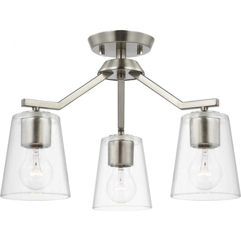 Progress Vertex P400340 009 3 Light CHANDELIER CONV in Brushed Nickel Finish Model: P400340-009