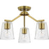 Progress Vertex P400340 009 3 Light CHANDELIER CONV in Brushed Nickel Finish Model: P400340-009