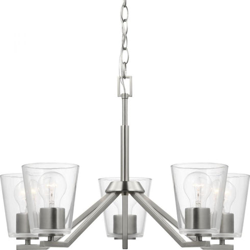 Progress Vertex P400341 009 5 Light CHANDELIER in Brushed Nickel Finish Model: P400341-009