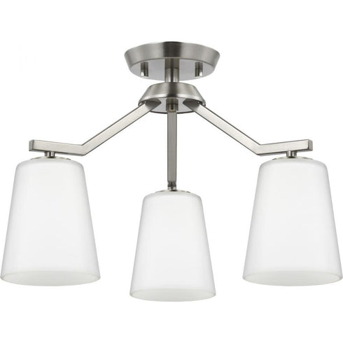 Progress Vertex P400342 009 3 Light CHANDELIER CONV in Brushed Nickel Finish Model: P400342-009