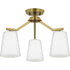 Progress Vertex P400342 009 3 Light CHANDELIER CONV in Brushed Nickel Finish Model: P400342-009