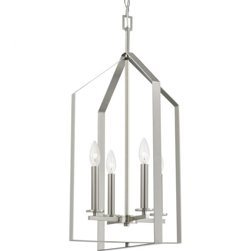 Progress Vertex P500432 009 4 Light FOYER in Brushed Nickel Finish Model: P500432-009