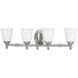 Progress Victorian P3041 09 4 100 Watt MED BATH BRKT in Brushed Nickel Finish Model: P3041-09