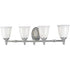 Progress Victorian P3041 09 4 100 Watt MED BATH BRKT in Brushed Nickel Finish Model: P3041-09