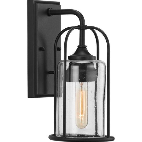 Progress Watch Hill P560255 031 1 60 Watt MED WALL LANTERN in Textured Black Finish Model: P560255-031