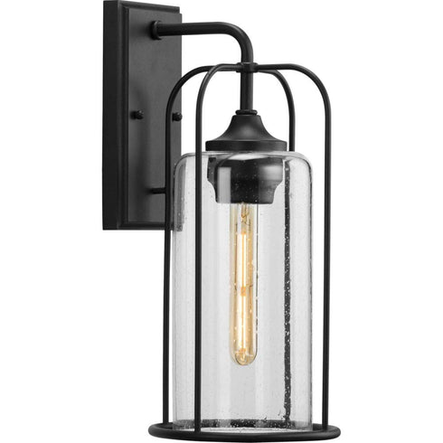 Progress Watch Hill P560256 031 1 60 Watt MED WALL LANTERN in Textured Black Finish Model: P560256-031