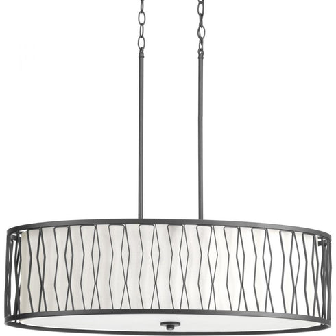 Progress Wemberly Collection Four Light Pendant in Graphite Finish Model: P500017-143
