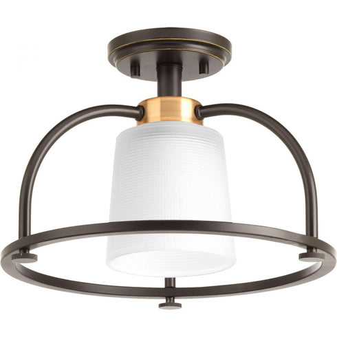 Progress West Village Collection 13 2 Inch One Light Semi Flush Convertible in Antique Bronze Finish Model: P350032-020