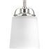 Progress West Village Collection One Light in Brushed Nickel Etched Double Prismatic Glass Farmhouse Pendant Lig Model: P500006-009