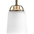 Progress West Village Collection One Light in Brushed Nickel Etched Double Prismatic Glass Farmhouse Pendant Lig Model: P500006-009