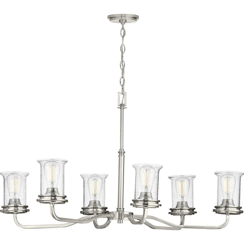 Progress Winslett P400207 009 6 60 Watt MED CHANDELIER in Brushed Nickel Finish Model: P400207-009