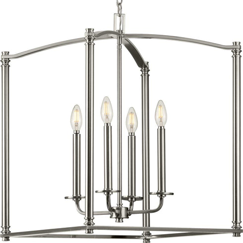Progress Winslett P500240 009 4 60 Watt CAND FOYER in Brushed Nickel Finish Model: P500240-009