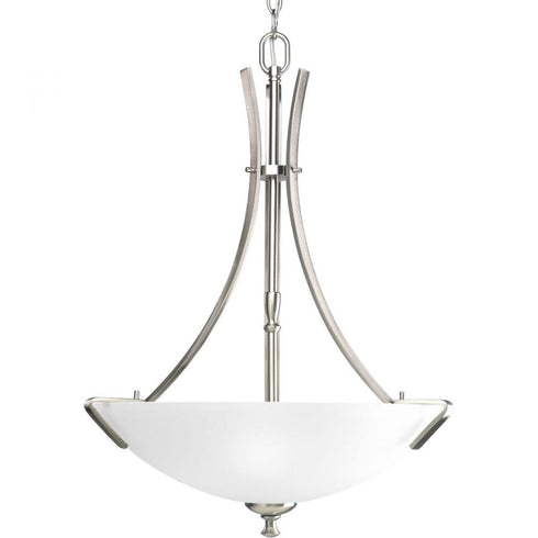 Progress Wisten P3757 09 3 100 Watt MED INVRTED PENDANT in Brushed Nickel Finish Model: P3757-09