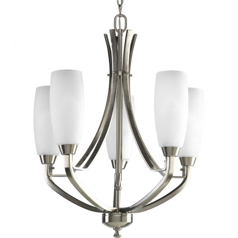 Progress Wisten P4436 09 5 60 Watt CAND CHAND in Brushed Nickel Finish Model: P4436-09