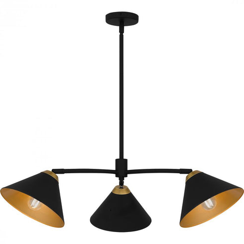 Quoizel Alscott 3 Light in Matte Black Chandelier Model: ALS5032MBK