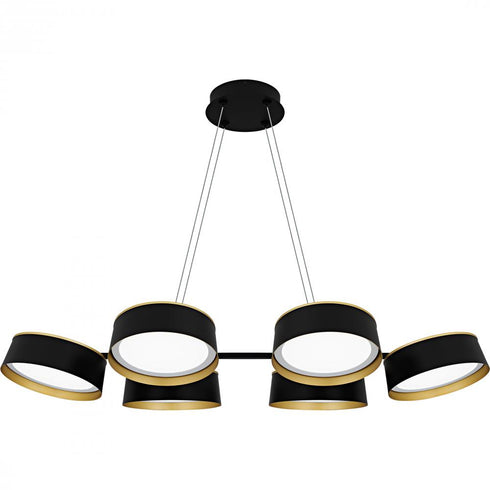 Quoizel Byrnes in Matte Black Linear Chandelier Model: BYS640MBK