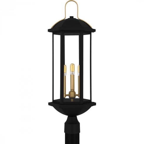 Quoizel Crestfield 3 Light in Matte Black Outdoor Post Lantern Model: CFD9010MBK