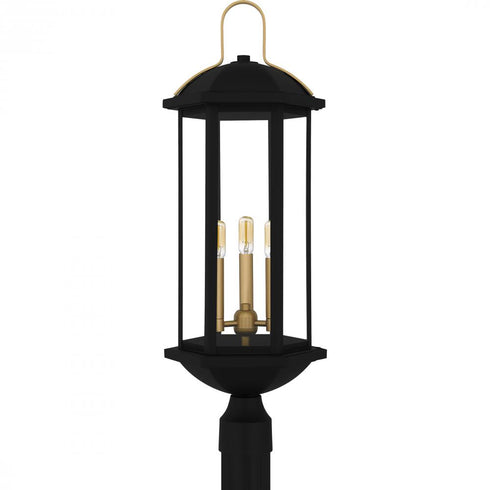 Quoizel Crestfield 3 Light in Matte Black Outdoor Post Lantern Model: CFD9010MBK