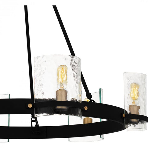 Quoizel Gloucester 6 Light in Matte Black Chandelier Model: GLC5028MBK