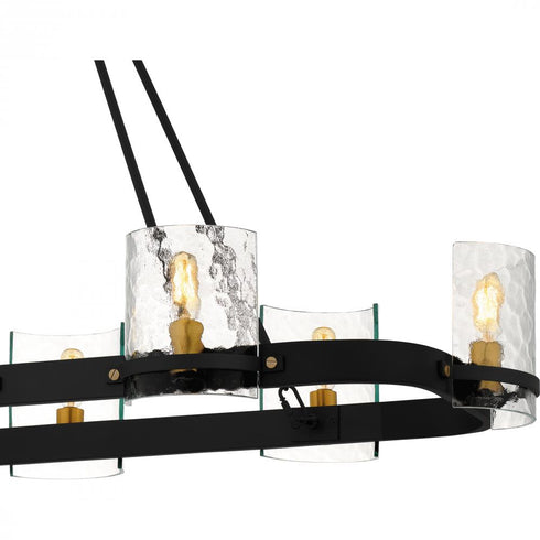 Quoizel Gloucester 8 Light in Matte Black Linear Chandelier Model: GLC842MBK