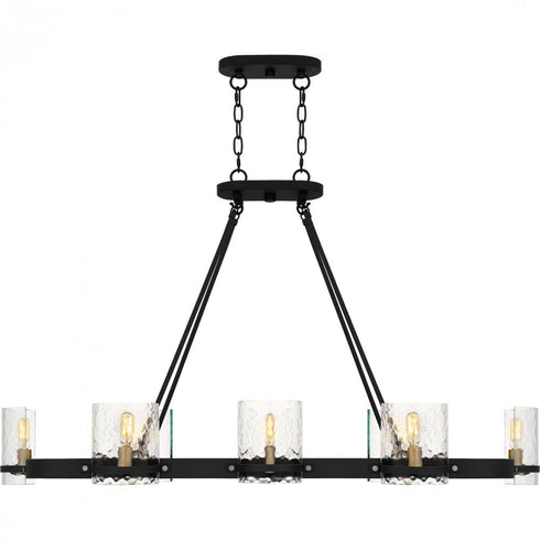 Quoizel Gloucester 8 Light in Matte Black Linear Chandelier Model: GLC842MBK