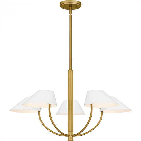 Quoizel Penley 5 Light in Brushed Gold Chandelier Model: PNY5028BRG
