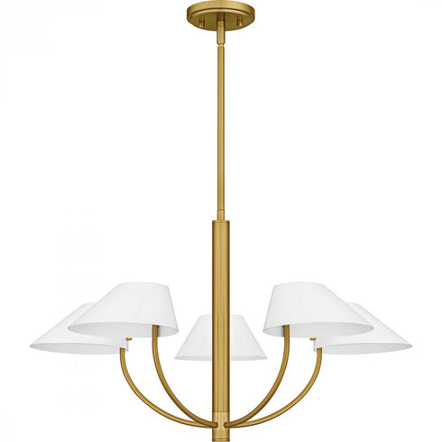 Quoizel Penley 5 Light in Brushed Gold Chandelier Model: PNY5028BRG