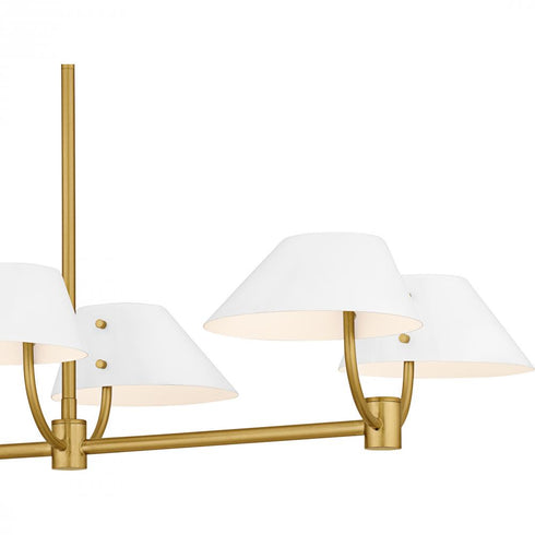 Quoizel Penley 6 Light in Brushed Gold Linear Chandelier Model: PNY842BRG