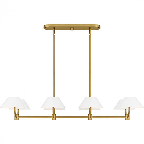 Quoizel Penley 6 Light in Brushed Gold Linear Chandelier Model: PNY842BRG