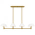 Quoizel Penley 6 Light in Brushed Gold Linear Chandelier Model: PNY842BRG