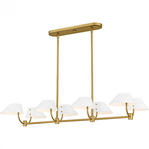 Quoizel Penley 6 Light in Brushed Gold Linear Chandelier Model: PNY842BRG