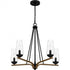 Quoizel Rochester Chandelier in Matte black Finish Model: ROC5025MBK