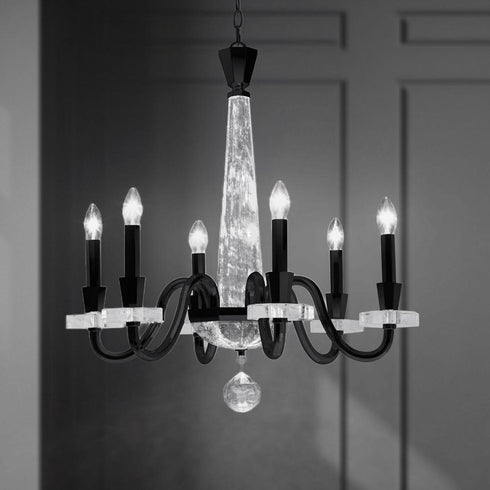Schonbek Amadeus 6 Light 120V Chandelier in Heirloom Gold with Optic Haze Quartz Model: S9327-22OH