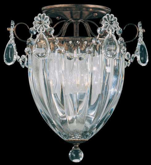 Schonbek Bagatelle 3 Light 120V Semi Flush Mount in Aurelia with Radiance Crystal Model: 1242-211R