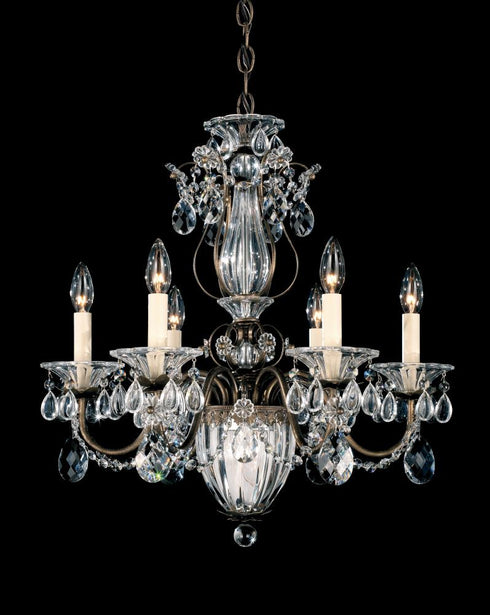 Schonbek Bagatelle 7 Light 120V Chandelier in Aurelia with Radiance Crystal Model: 1246-211R