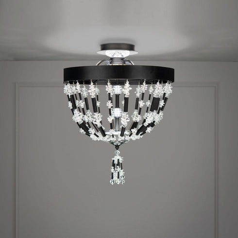 Schonbek Bali 16IN LED 3000 3500 4000K 120 277V Semi Flush Mount in Heirloom Gold with Optic Crystal Model: S2817-22O