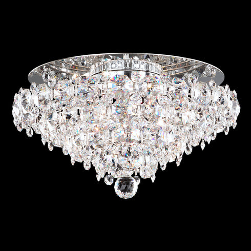 Schonbek Baronet 4 Light 120V Flush Mount in Polished Stainless Steel with Optic Crystal Model: BN1416N-401O