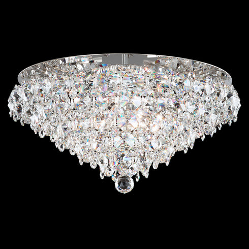 Schonbek Baronet 6 Light 120V Flush Mount in Polished Stainless Steel with Optic Crystal Model: BN1424N-401O