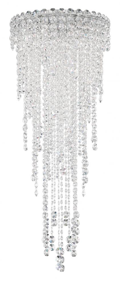 Schonbek Chantant 4 Light 120V Semi Flush Mount in Polished Stainless Steel with Optic Crystal Model: CH1202N-401O
