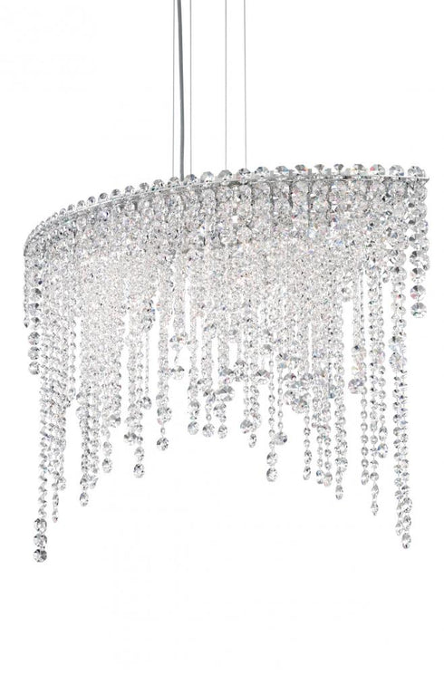 Schonbek Chantant 6 Light 120V Pendant in Polished Stainless Steel with Optic Crystal Model: CH3612N-401O