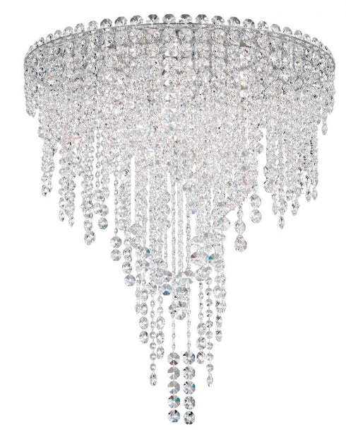 Schonbek Chantant 6 Light 120V Semi Flush Mount in Polished Stainless Steel with Optic Crystal Model: CH2402N-401O