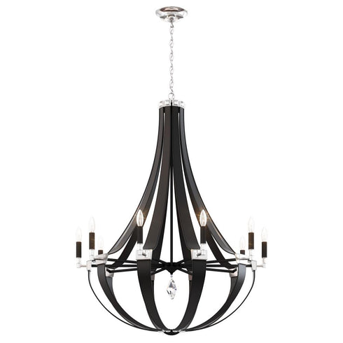 Schonbek Crystal Empire 10 Light 120V Chandelier in White Pass with Radiance Crystal Model: CY1010N-LW1R