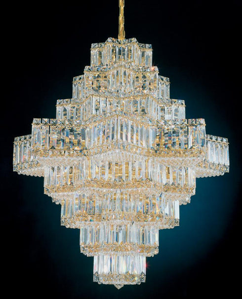 Schonbek Equinoxe 45 Light 120V Pendant in Polished Silver with Optic Crystal Model: 2726-40O