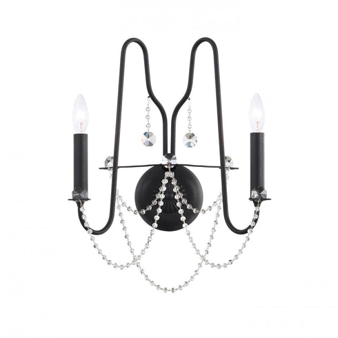 Schonbek Esmery 2 Light 120V Wall Sconce in White with Optic Crystal Model: AR1002N-06O
