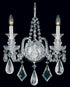 Schonbek Hamilton Rock Crystal 2 Light 120V Wall Sconce in Jet Black with Black & Clear Rock Crystal Model: 5502BK
